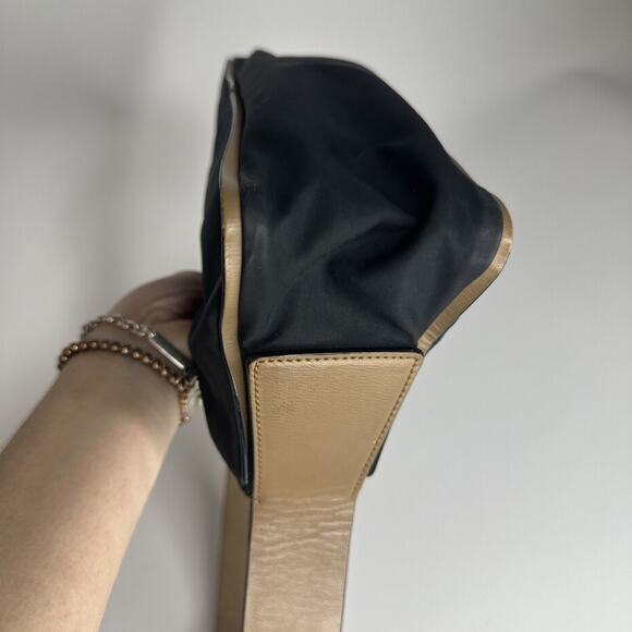 Bally Black/Beige Nylon and Leather Baguette Bag - Picture 8 of 16